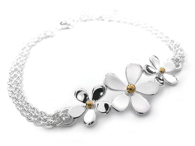 Silver Earrings - Flower Chain