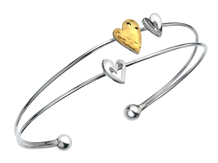 Silver Bracelet - Heart Trio