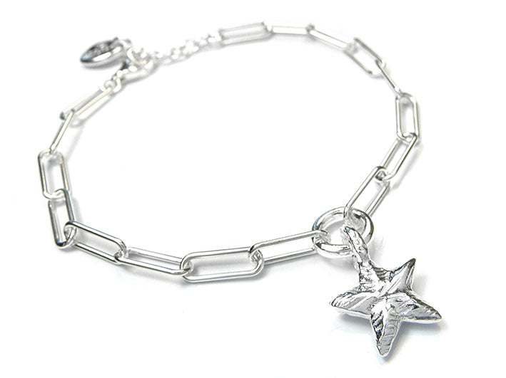 Silver Bracelet - Textured Star