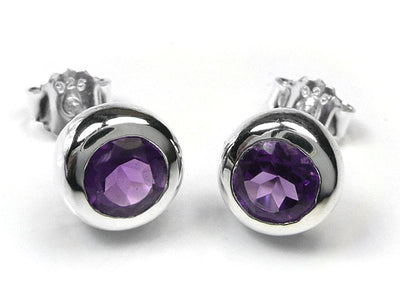 Silver Earrings - Amethyst