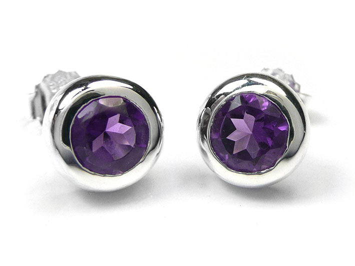 Silver Earrings - Amethyst