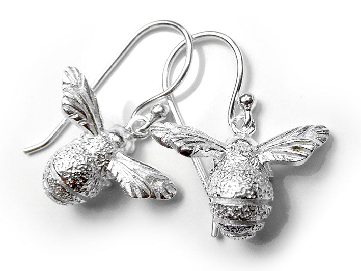 Silver Earrings - Bee