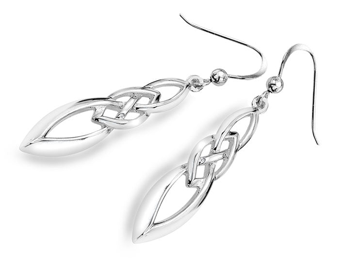 Silver Earrings - Celtic Long Knot