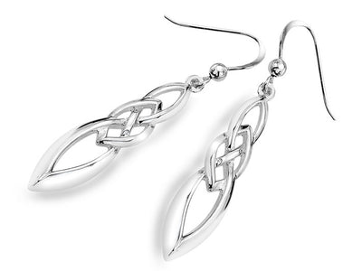 Silver Earrings - Celtic Long Knot