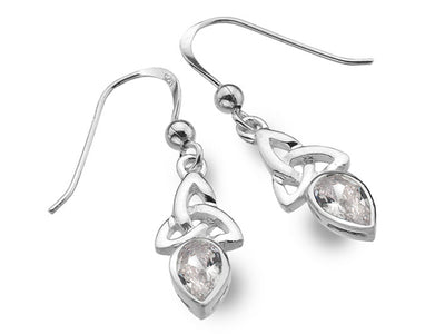 Silver Earrings - Celtic Trinity April