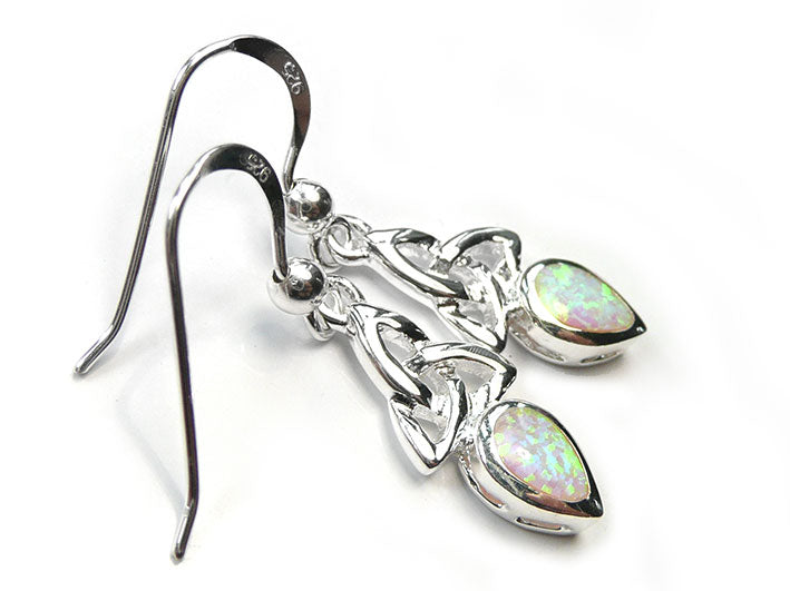 Silver Earrings - Celtic Trinity Opal