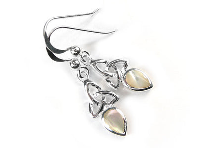 Silver Earrings - Celtic Trinity Pearl