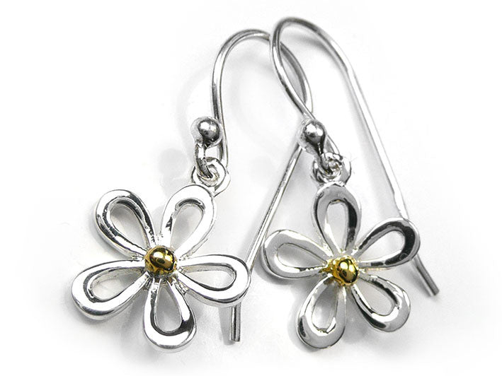 Silver Earrings - Crazy Daisy Drop