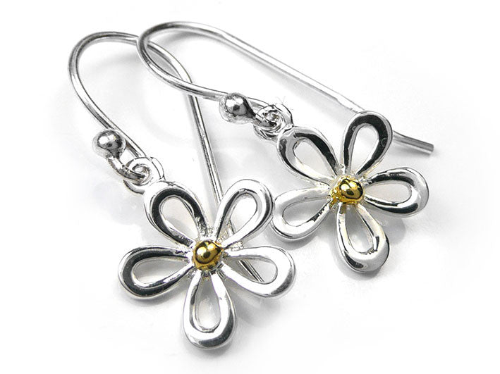 Silver Earrings - Crazy Daisy Drop