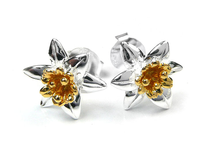 Silver Earrings - Daffodils