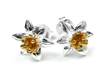 Silver Earrings - Daffodils