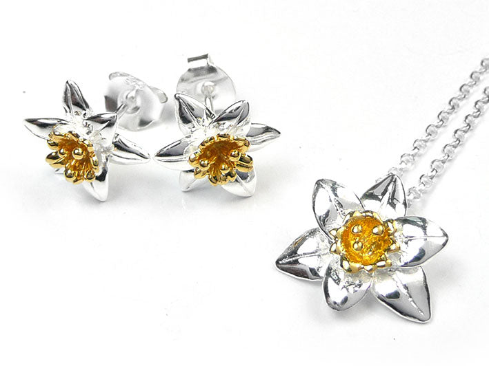 Silver Earrings - Daffodils
