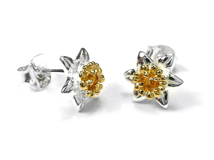 Silver Earrings - Daffodils Citrine