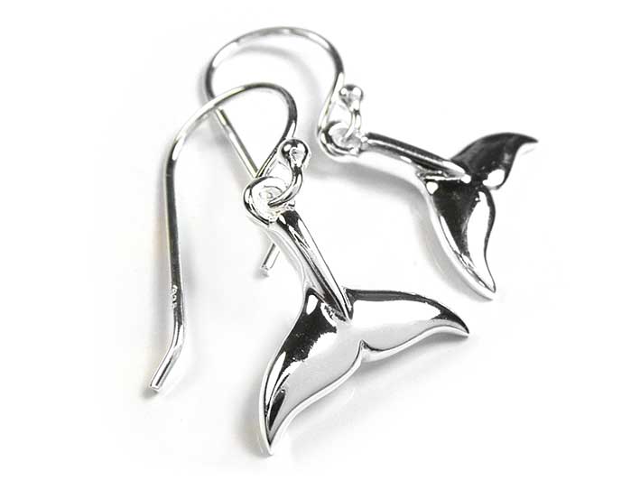 Silver Earrings - Dolphin Tail