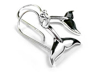 Silver Earrings - Dolphin Tail