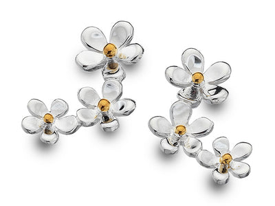 Silver Earrings - Flower Cascade