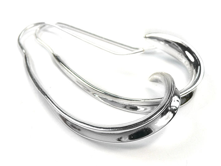 Silver Earrings - Furled Leaf