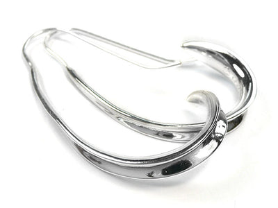 Silver Earrings - Furled Leaf
