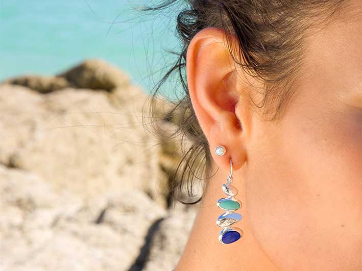 Silver Earrings - Gemstones Pebbles