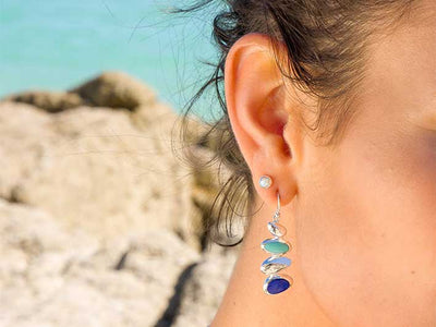 Silver Earrings - Gemstones Pebbles