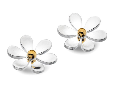 Silver Earrings - Large Flower