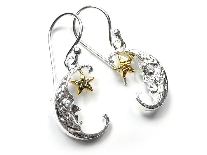 Silver Earrings - Man In The Moon