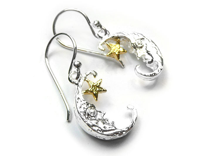 Silver Earrings - Man In The Moon
