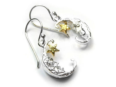 Silver Earrings - Man In The Moon