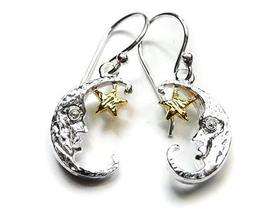 Silver Earrings - Man In The Moon