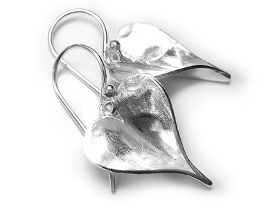 Silver Earrings - Organic Heart Drop