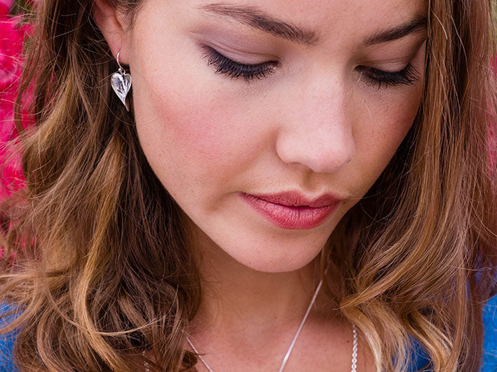 Silver Earrings - Organic Heart Drop