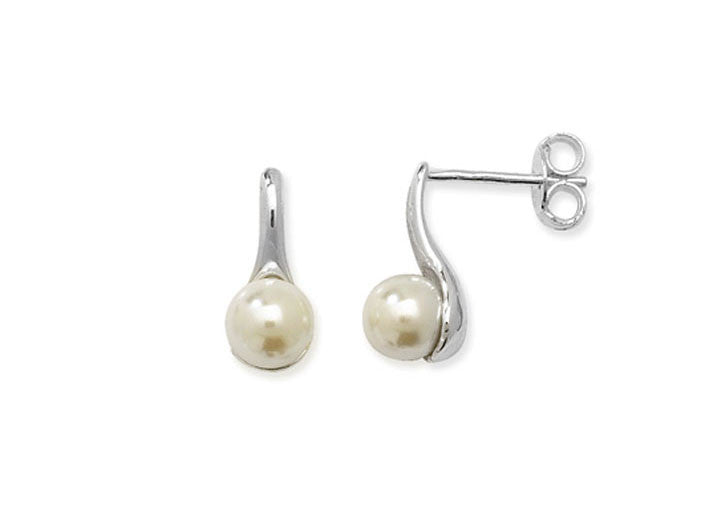 Silver Earrings - Pearl Drop