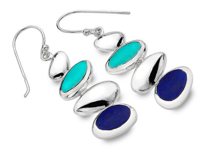 Silver Earrings - Gemstones Pebbles