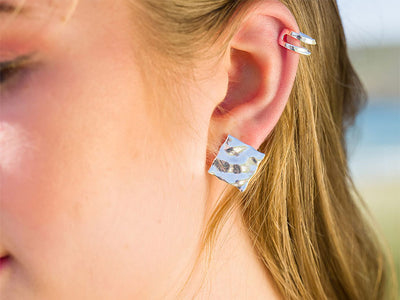 Silver Earrings - Twisted Ear Cuff