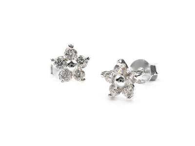 Silver Earrings - Sparkle Flower