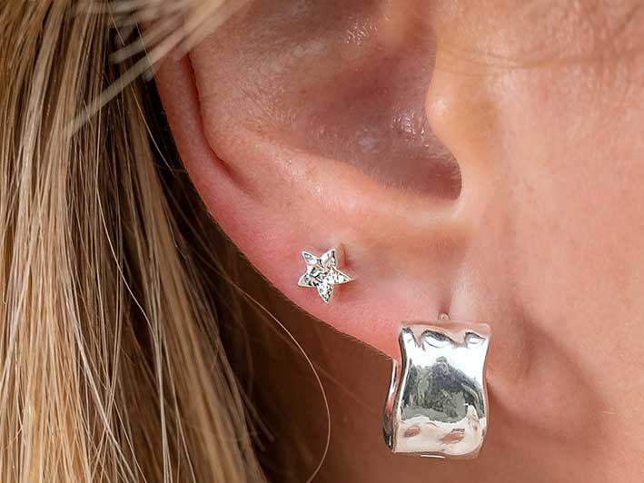 Silver Earrings - Star Studs