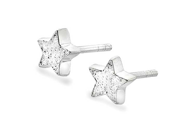 Silver Earrings - Star Studs