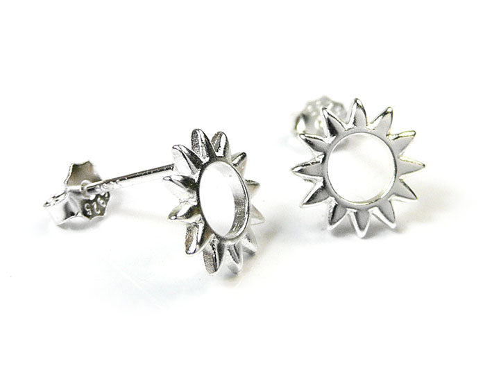 Silver Earrings - Sunburst