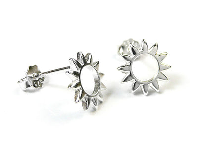 Silver Earrings - Sunburst