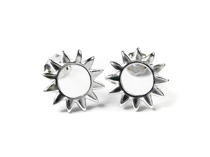 Silver Earrings - Sunburst