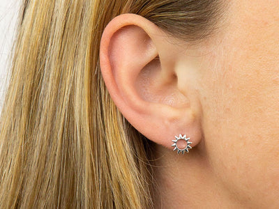 Silver Earrings - Sunburst