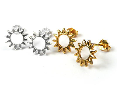 Silver Earrings - Sunburst