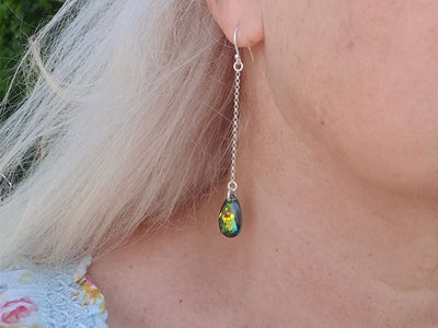 Silver Earrings - Swarovski Crystal Sahara Drop