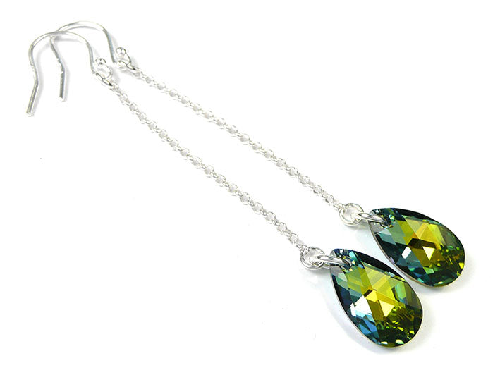 Silver Earrings - Swarovski Crystal Sahara Drop