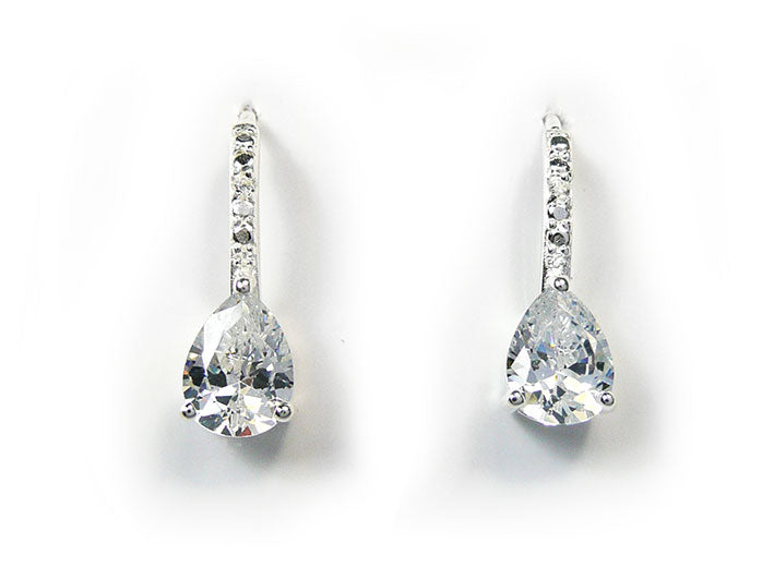 Silver Earrings - Teardrop Sparkle