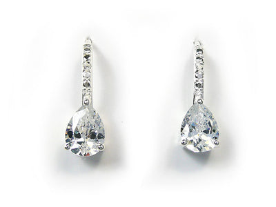 Silver Earrings - Teardrop Sparkle