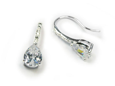 Silver Earrings - Teardrop Sparkle