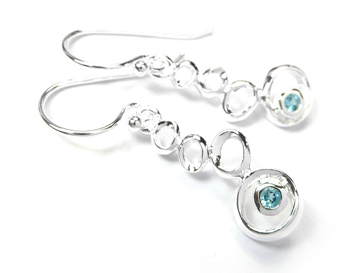Silver Earrings - Topaz Bubbles