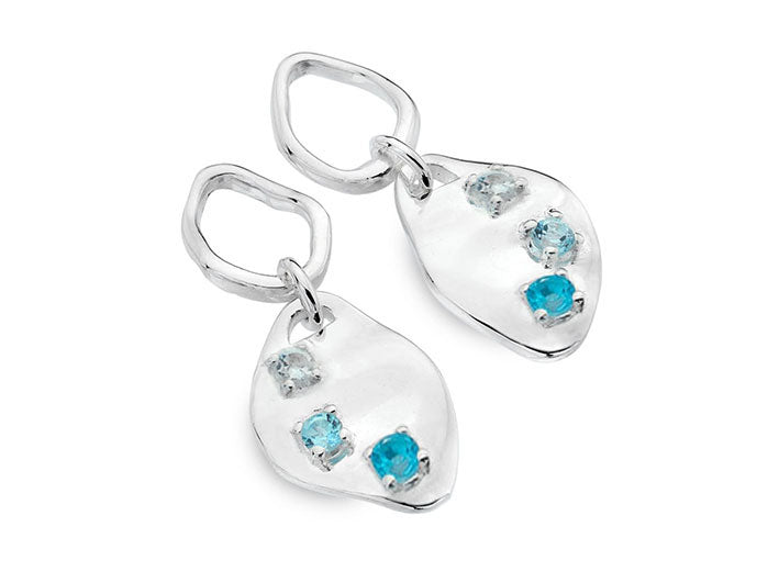 Silver Earrings - Topaz Shades