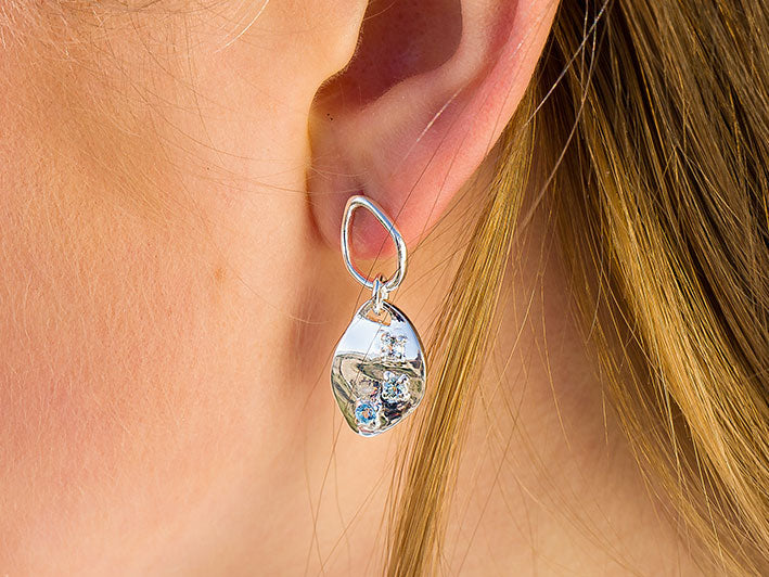 Silver Earrings - Topaz Shades
